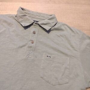 Fish Hippie Co Men's Heather Green Performance Polo Size L Golf Preppy